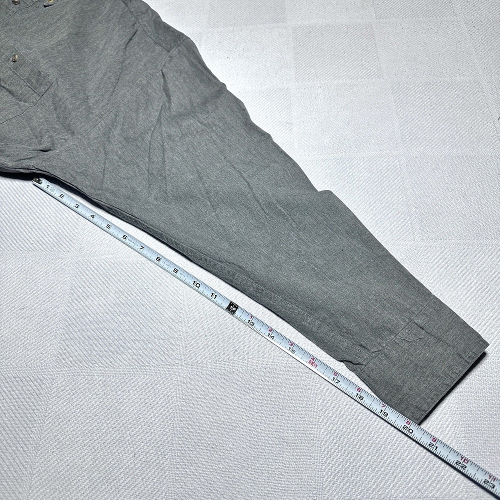 Vintage Chaps Ralph Lauren Button Down Shirt Mens XL Crest Gray Chambray Denim - Picture 10 of 11